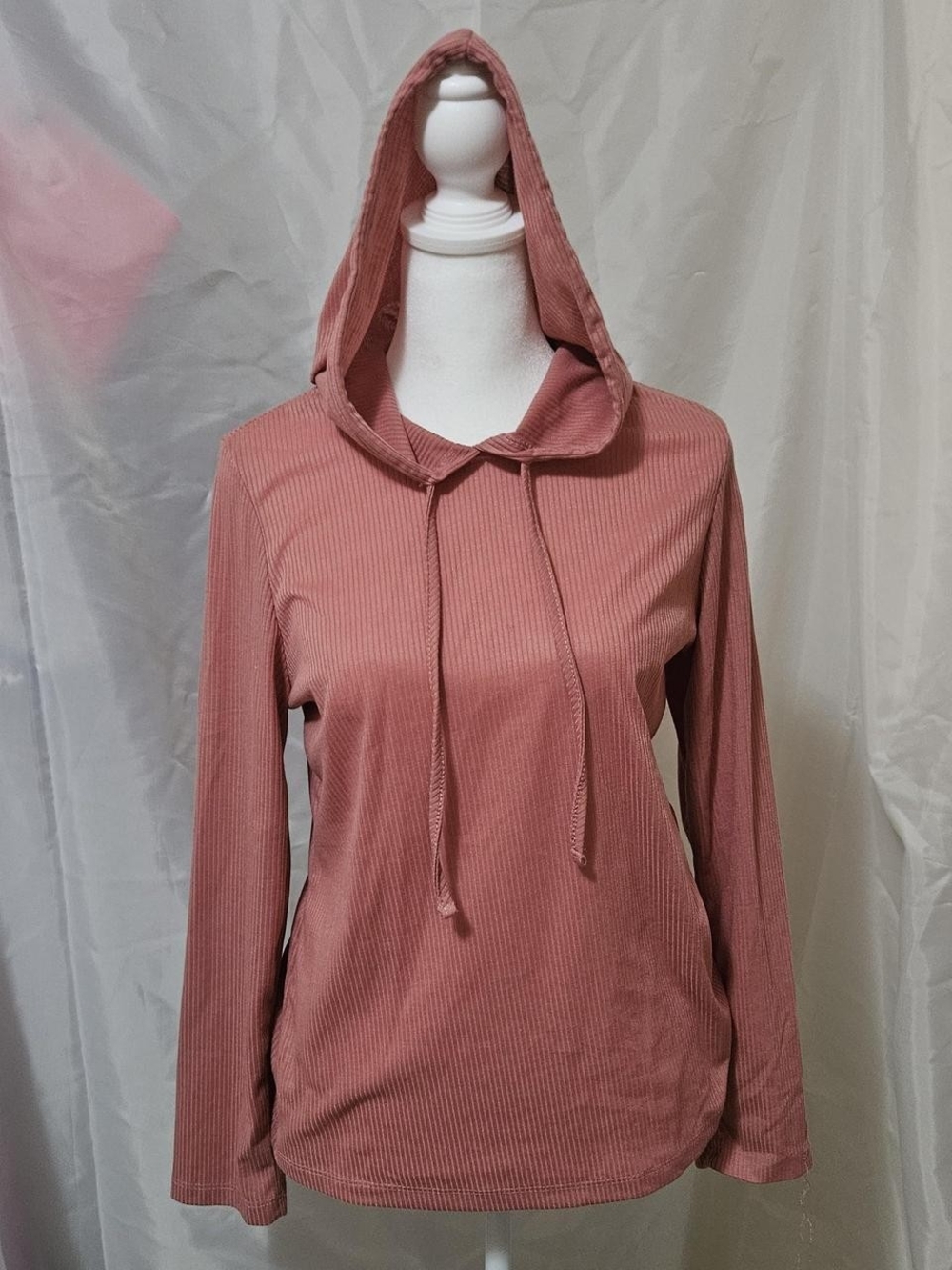 George Ribbed Hooded Pullover - Mauve Pink